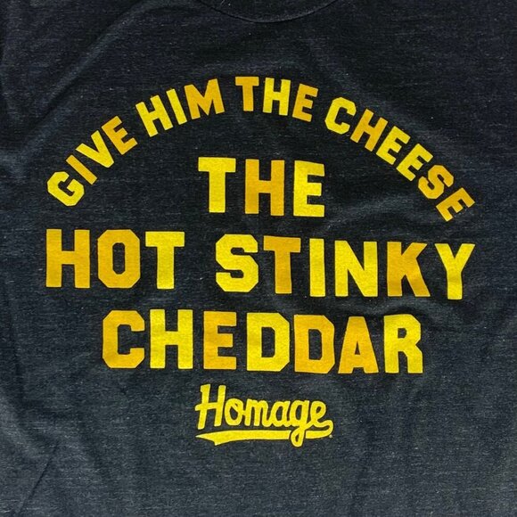 Homage Charcoal Gray Give Him The Hot Stinky Cheddar Shirt Mens Large - Picture 2 of 6